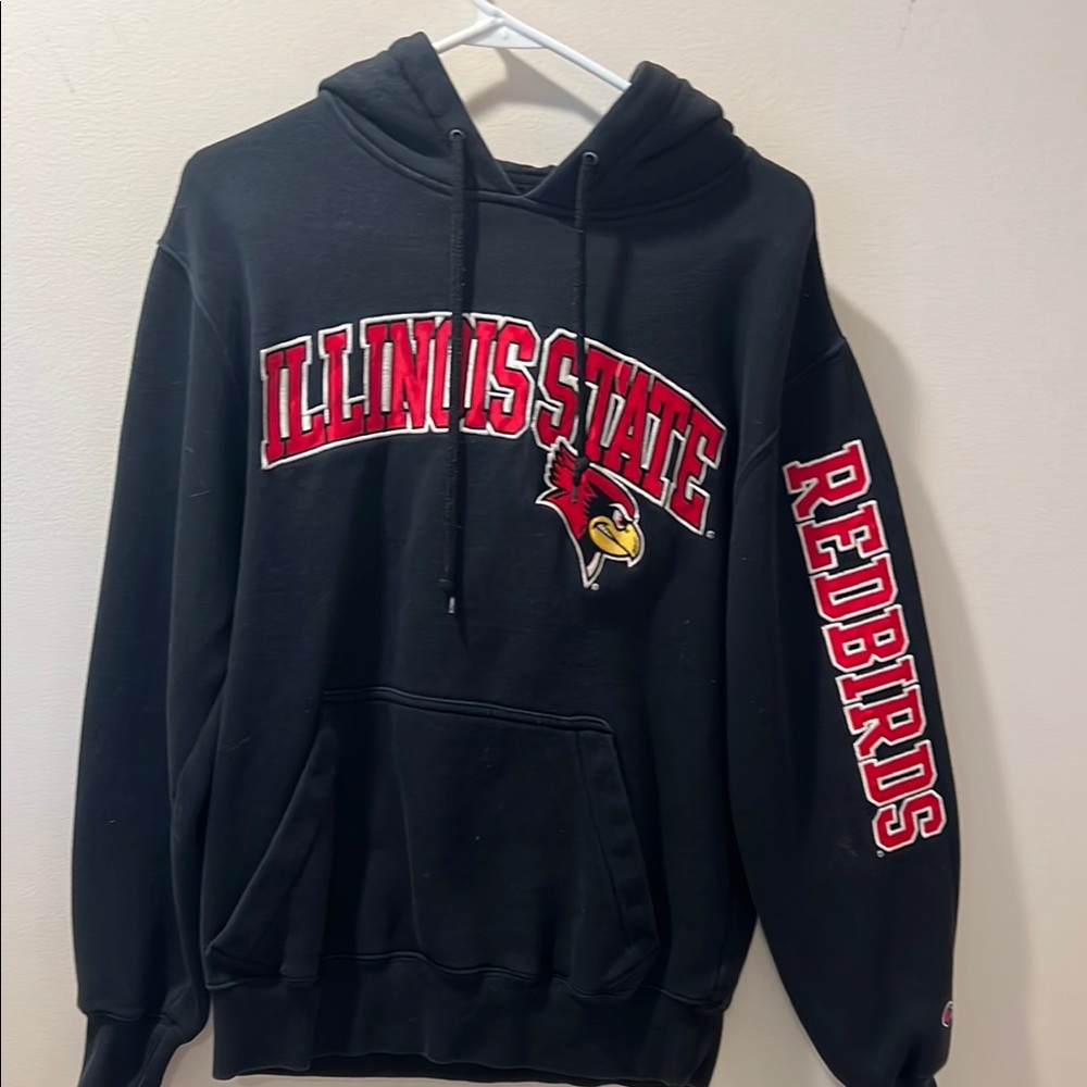 ISU Illinois State University Black and Red Sweatshirt Hoodie